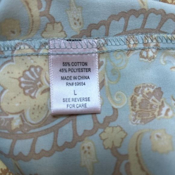 Dizzy Lizzy paisley empire waist A line midi dress tie front and puff sleeves L - Picture 9 of 12